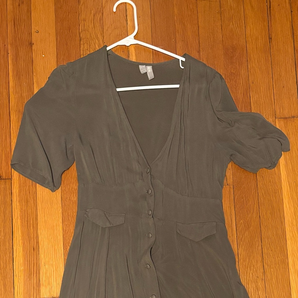 Olive Green Button-Down Midi Dress - ASOS - 6